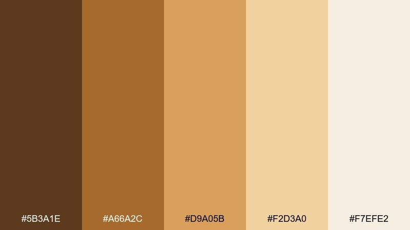 whiskey caramel color palette with hex codes