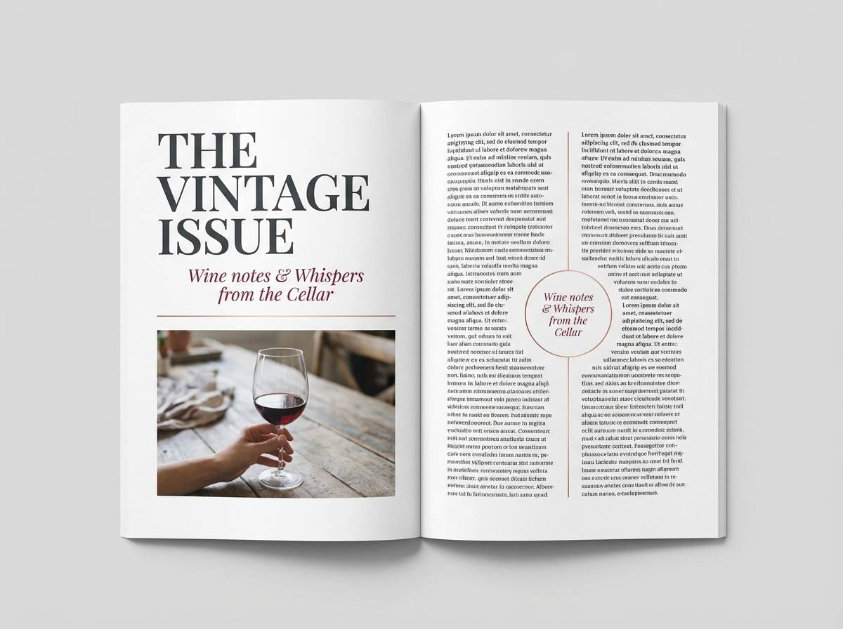 wine pearl editorial layout