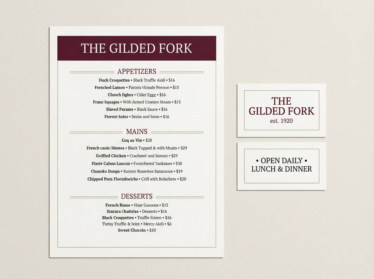 restaurant menu design