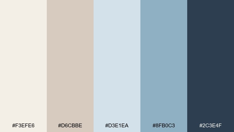 winter dune color palette with hex codes