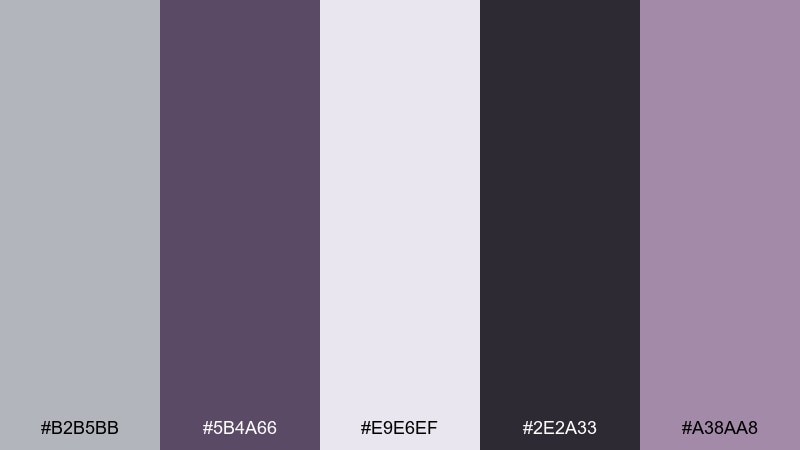 winter plum color palette with hex codes