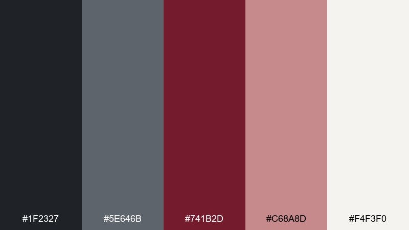 winter wine color palette with hex codes