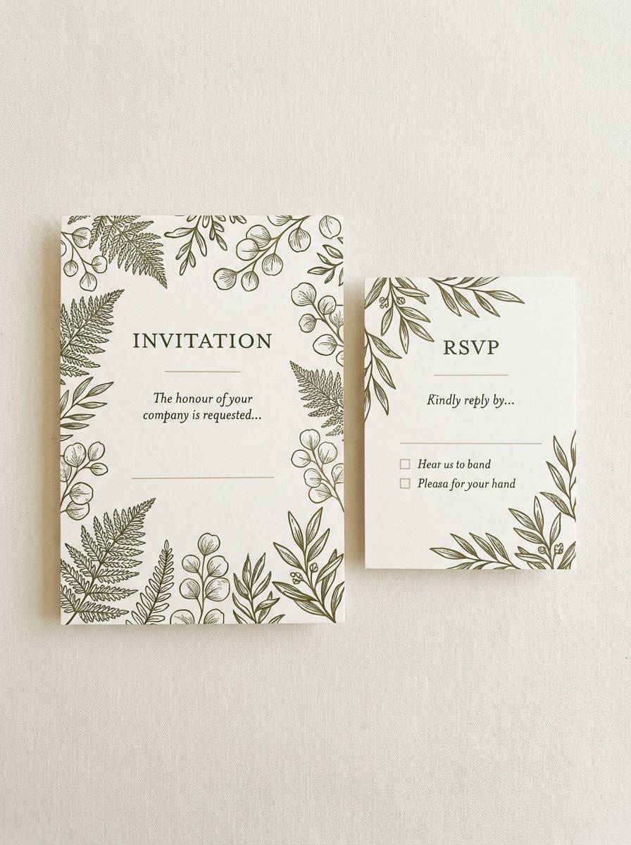 woodland wedding invitation