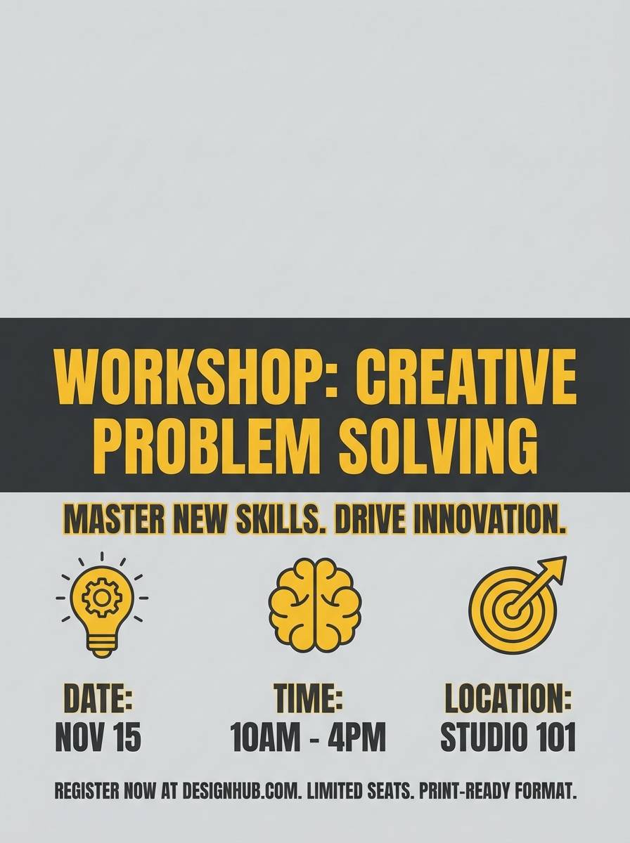 mustard grey workshop flyer