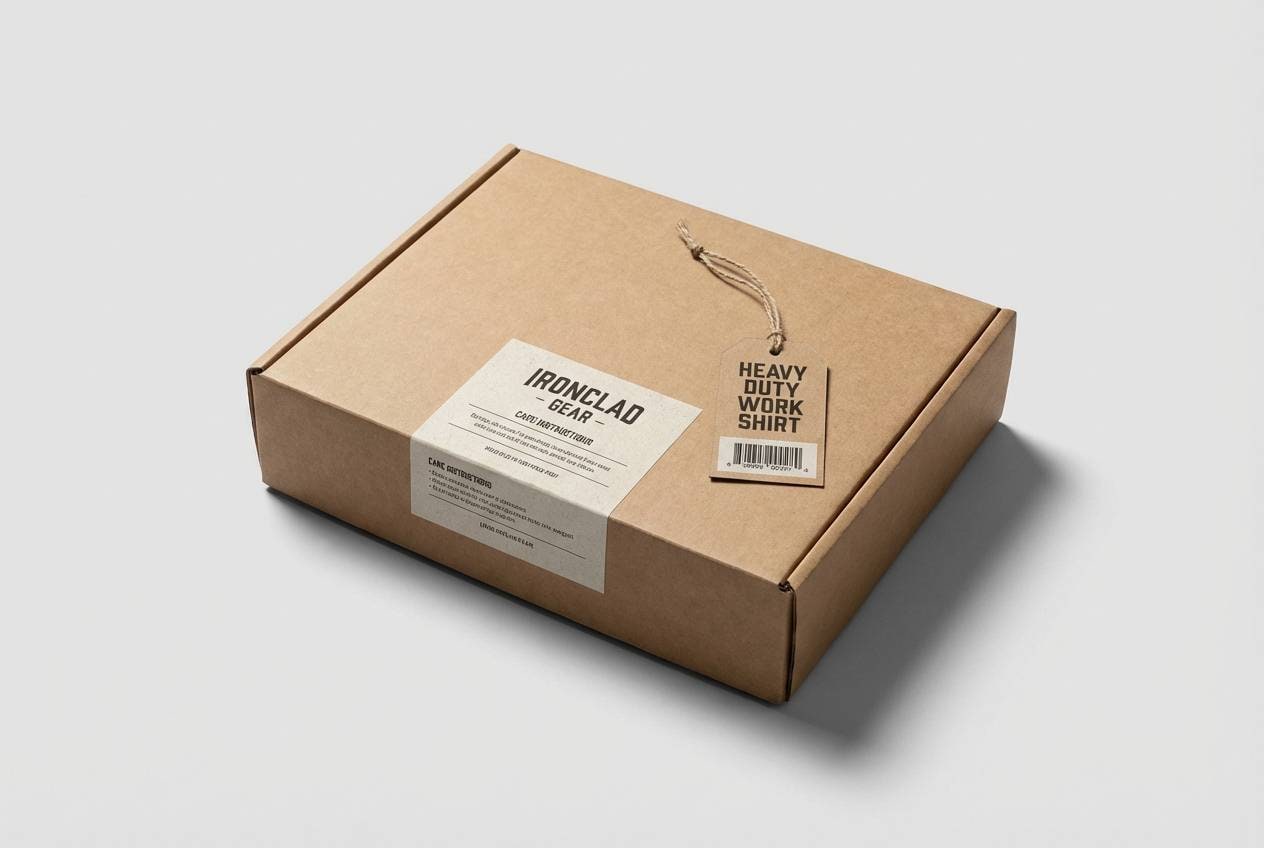 workwear hangtag packaging shot