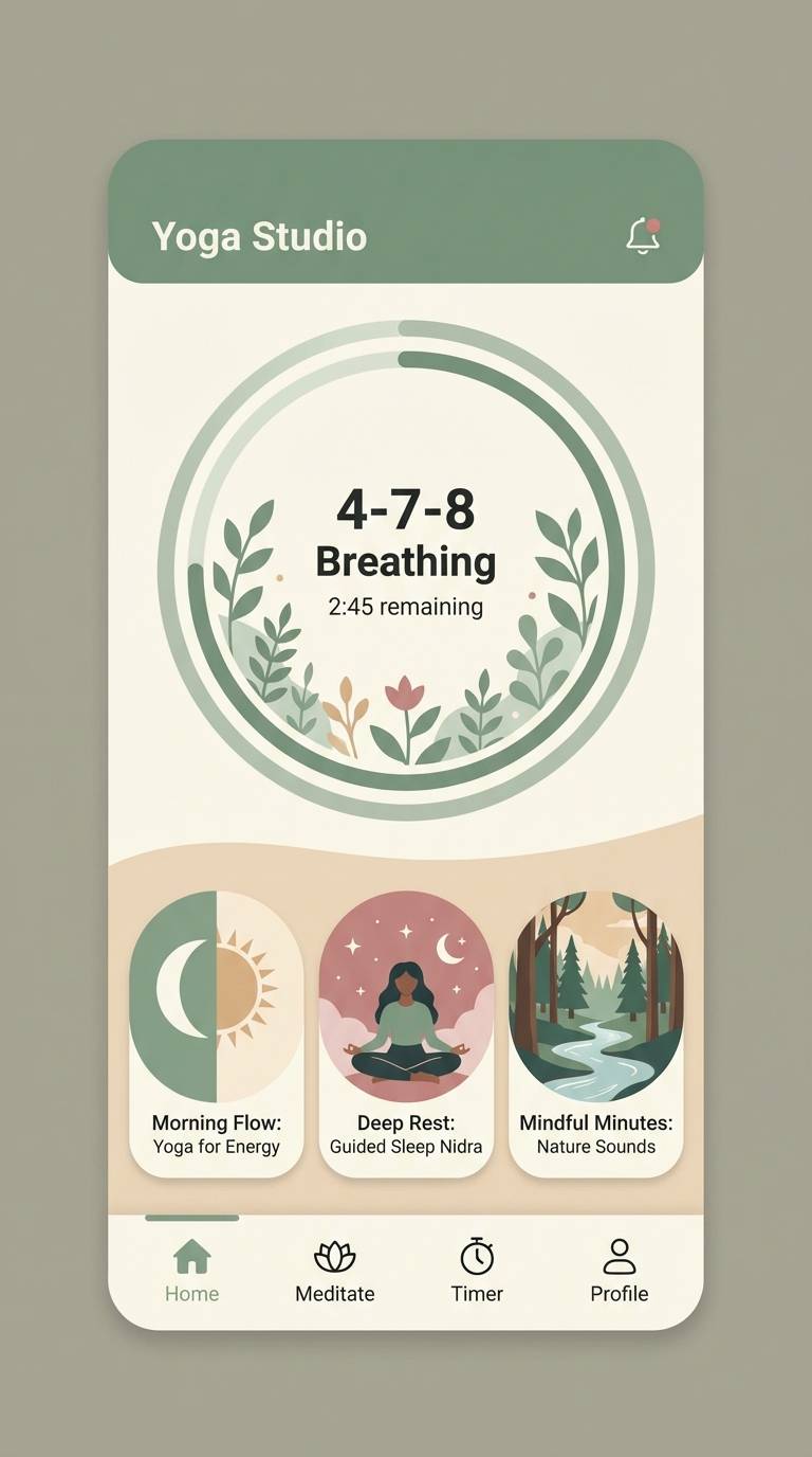 zen meditation app ui