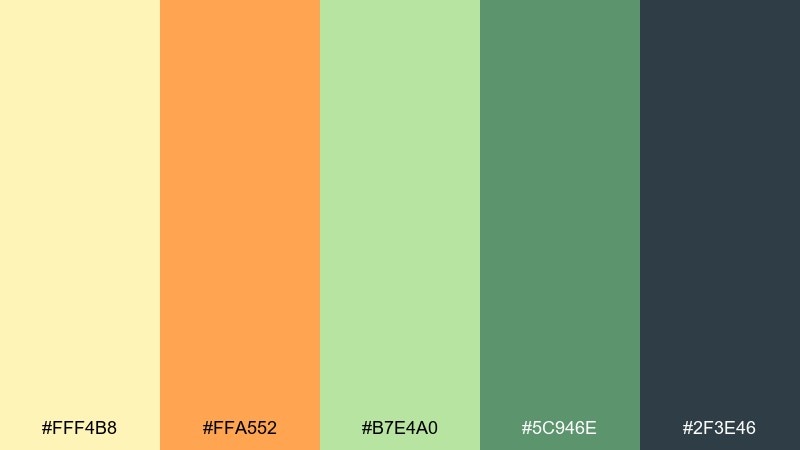 yolk and ivy color palette with hex codes