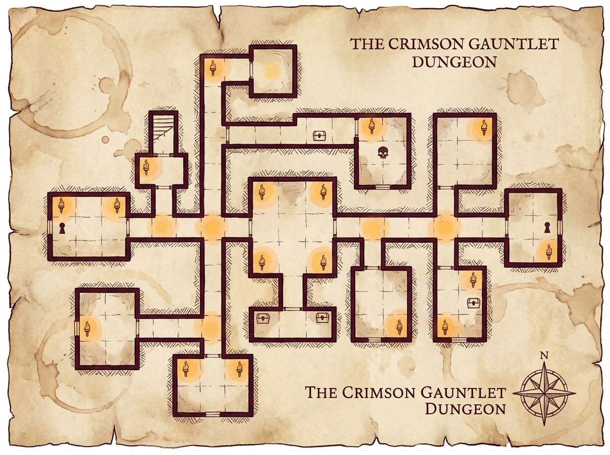 dungeon map illustration