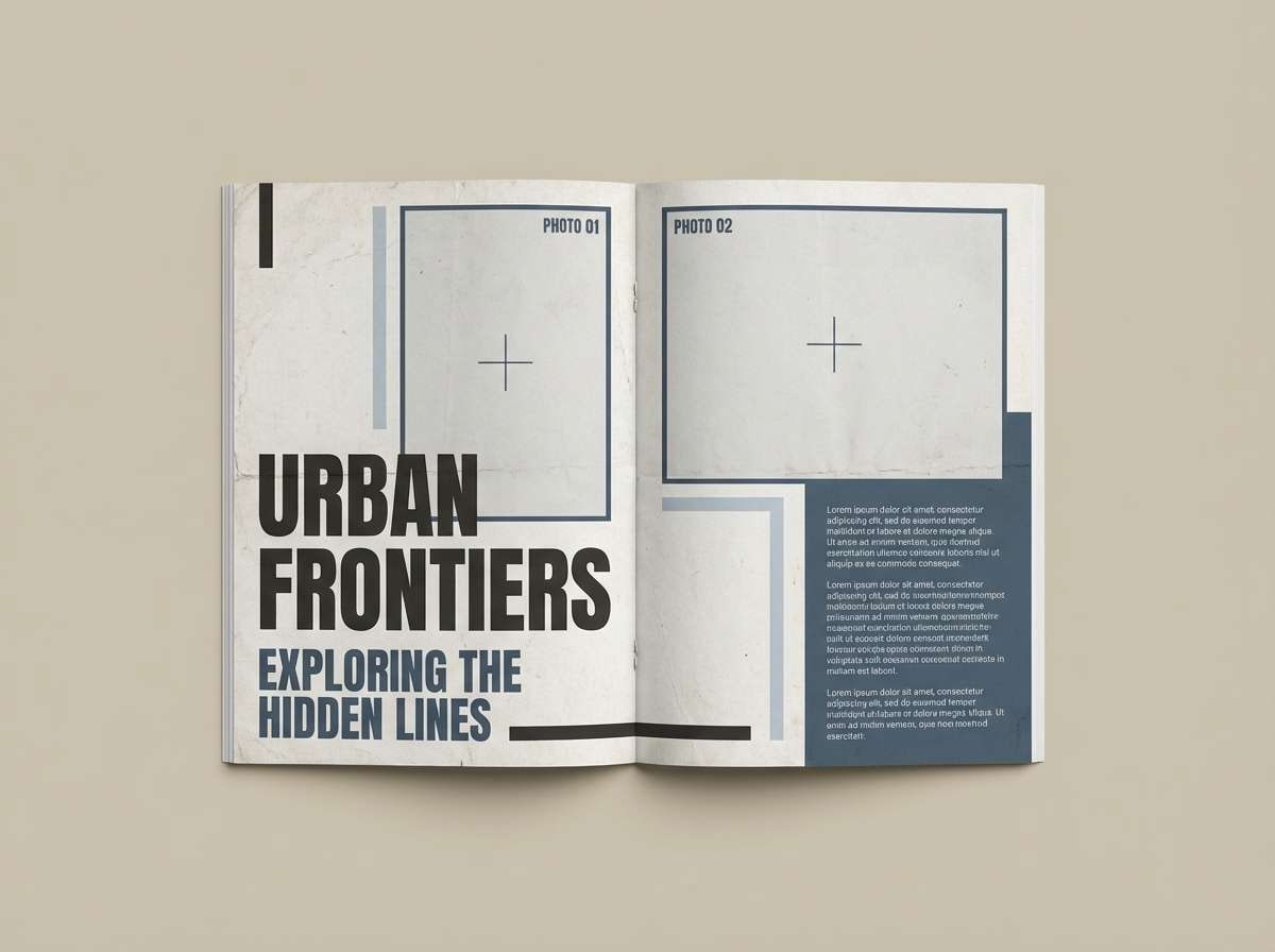denim grunge editorial layout