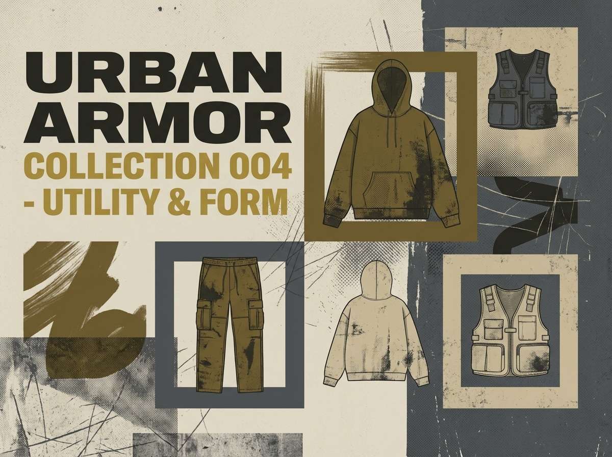 mustard grunge lookbook layout