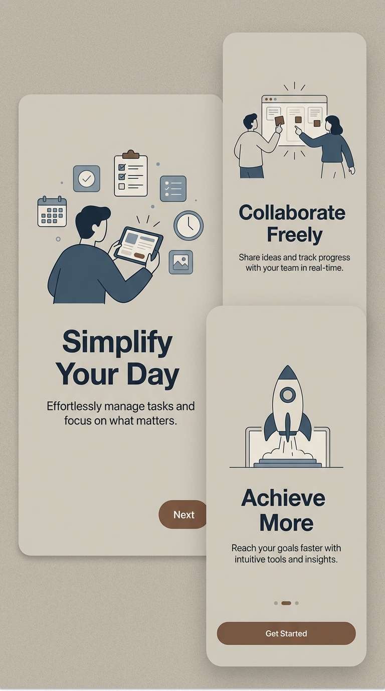 moody onboarding screen set