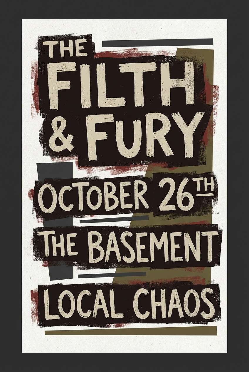 ink grunge gig poster