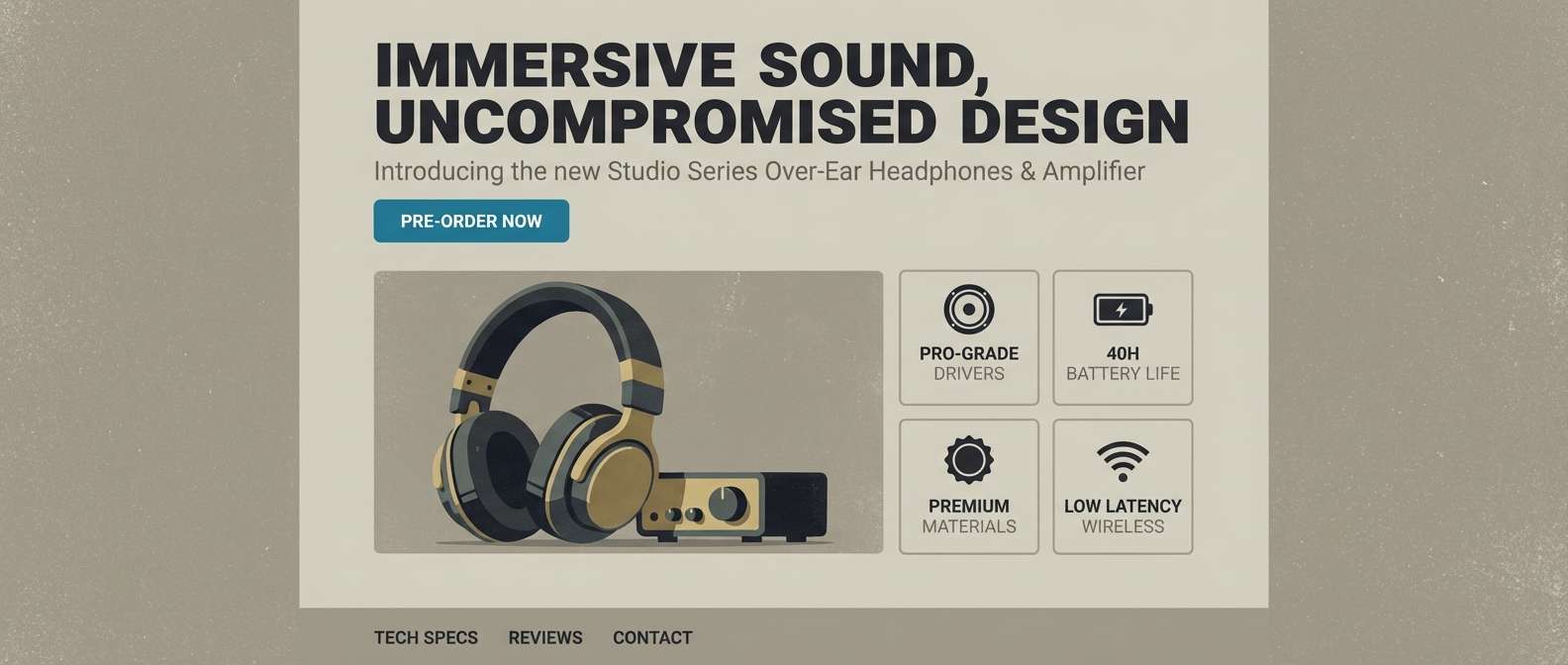 audio gear landing ui
