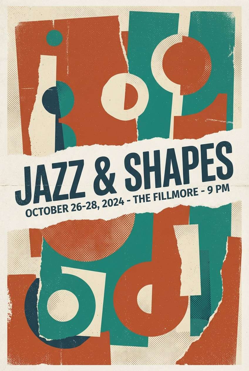 retro collage poster design