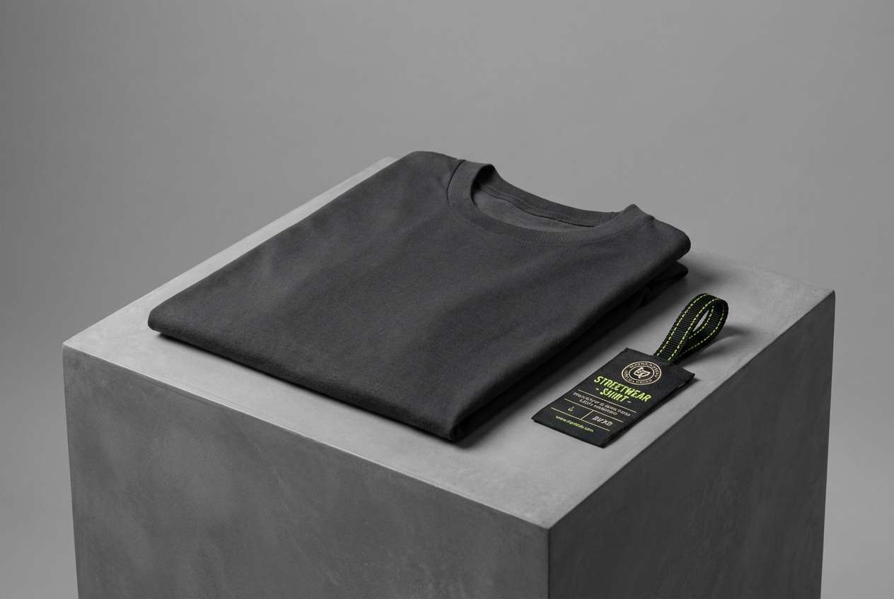 streetwear tag studio shot