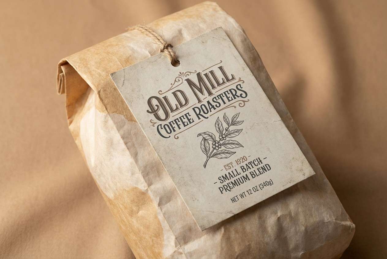 coffee bag label mockup