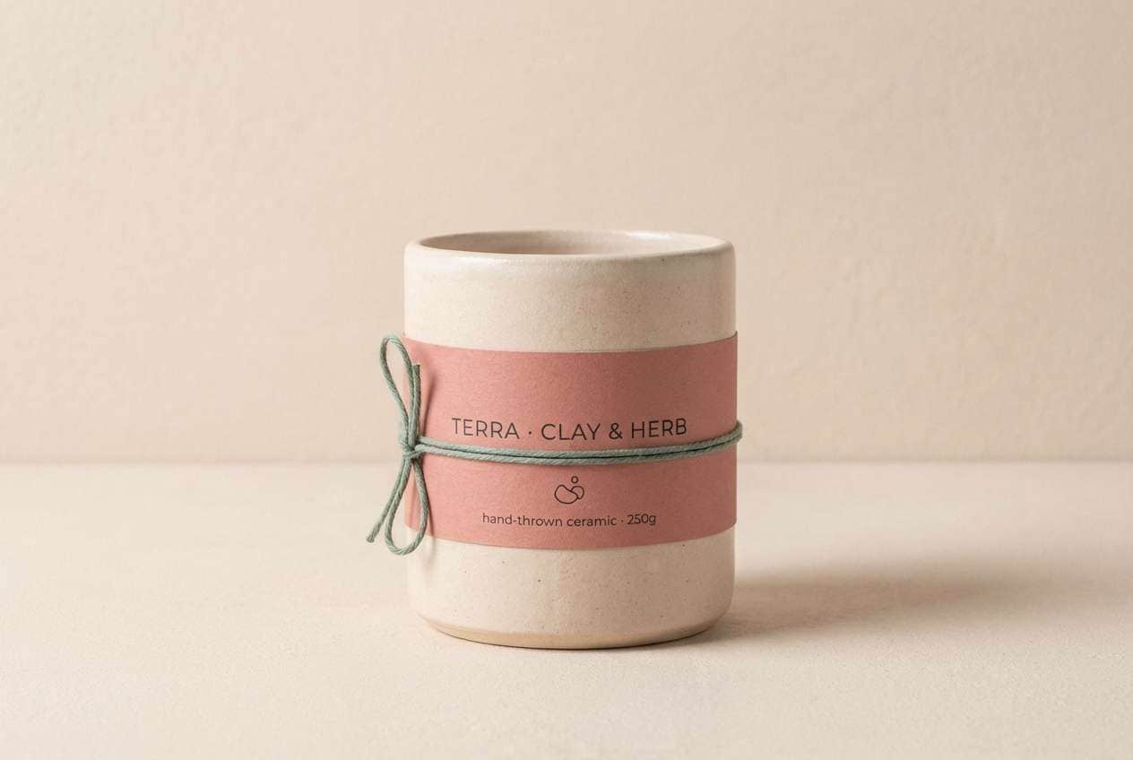 ceramic label packaging mockup