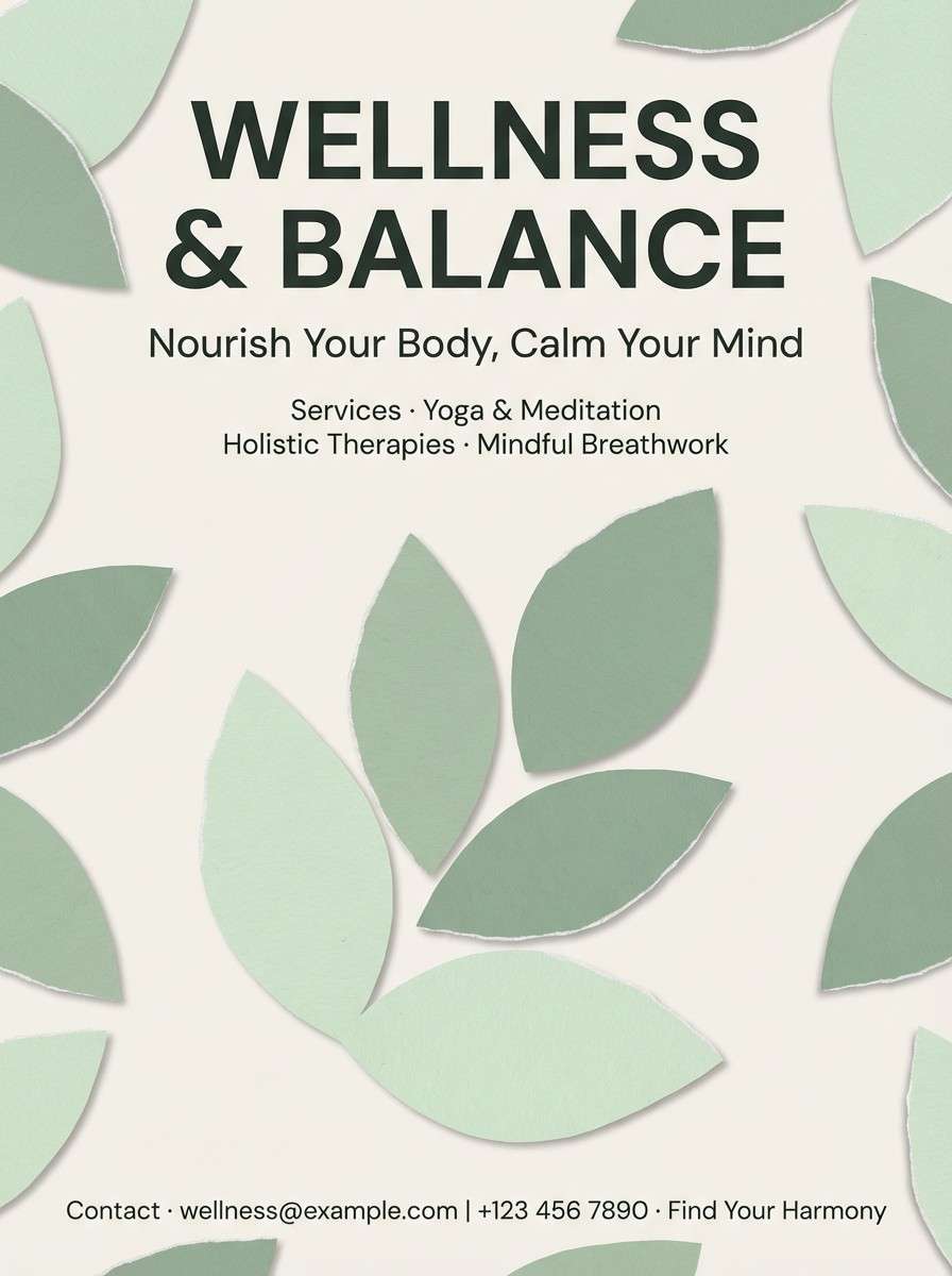 calm wellness flyer design