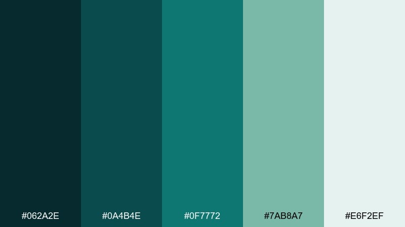 abyssal teal sea monster color palette with hex codes