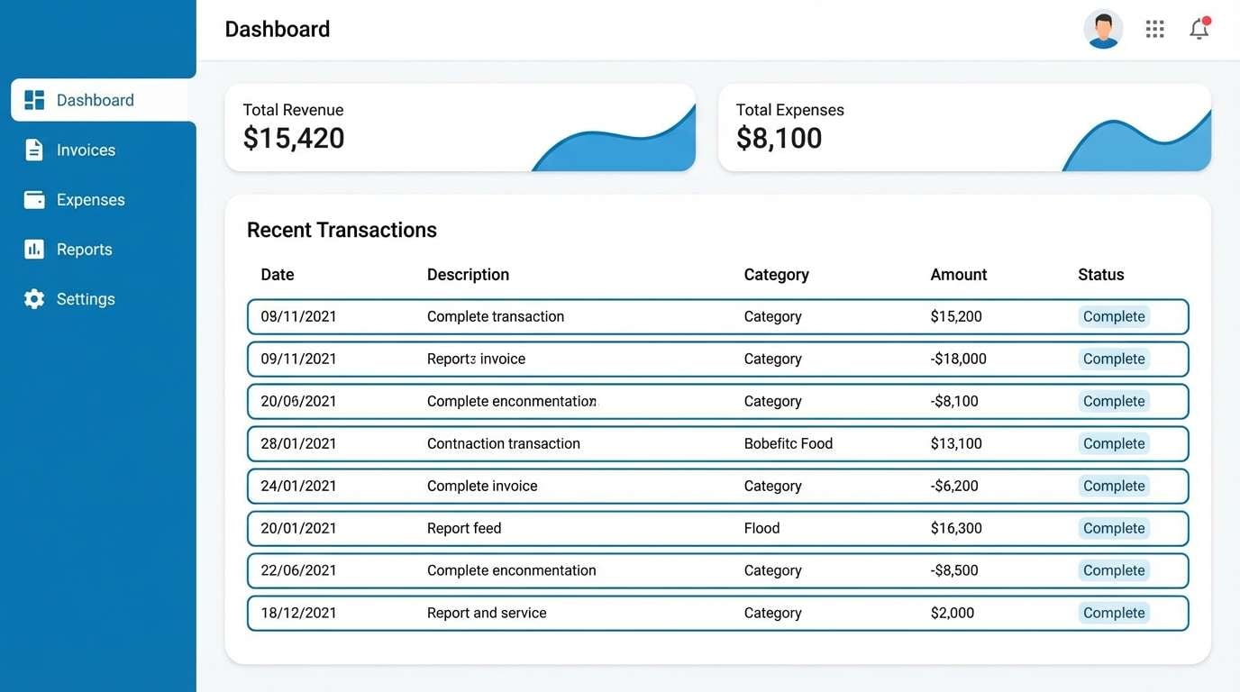 accounting dashboard ui