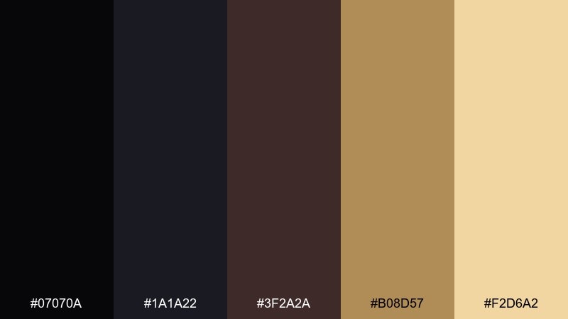 accretion glow black hole color palette with hex codes
