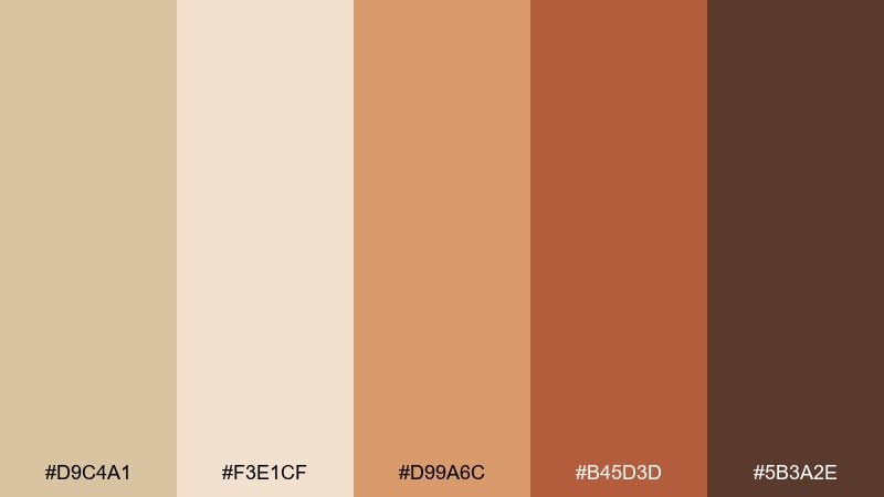 adobe sunset beige sand color palette with hex codes