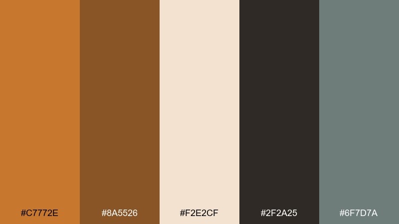 aged copper glow color palette with hex codes