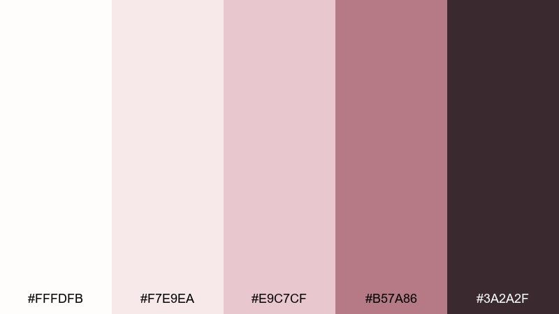 alabaster blush color palette with hex codes