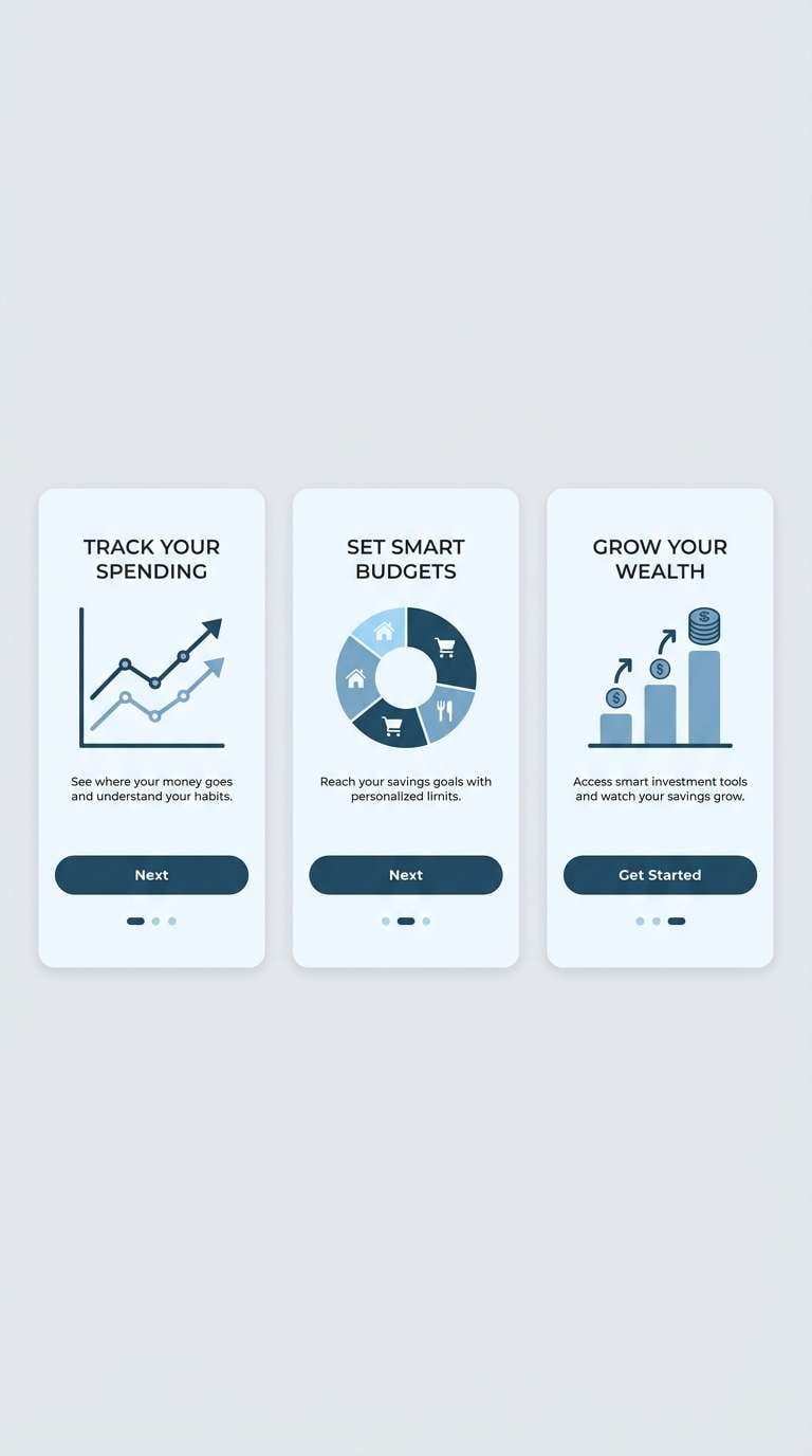 fintech onboarding screens