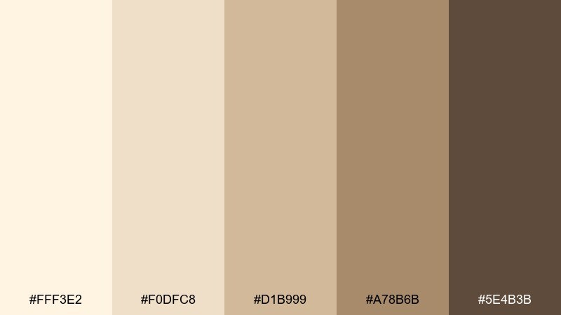 almond biscuit neutral color palette with hex codes