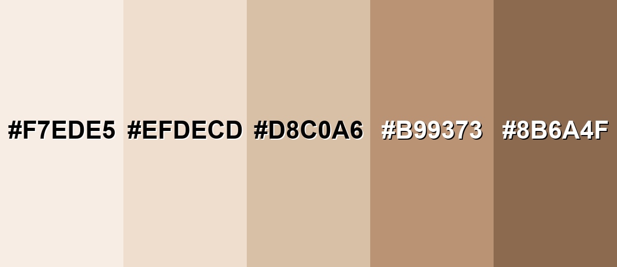 shades and variations of almond-color