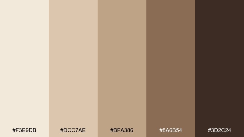 almond mocha color palette with hex codes