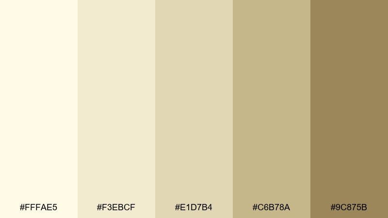 almond sugar vanilla color palette with hex codes