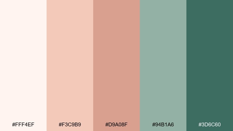 aloe sunset blush succulent color palette with hex codes