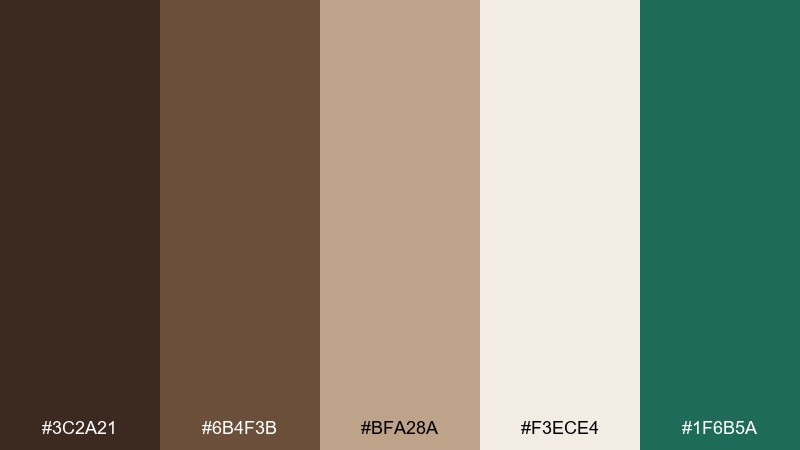alpine cocoa winter color palette with hex codes
