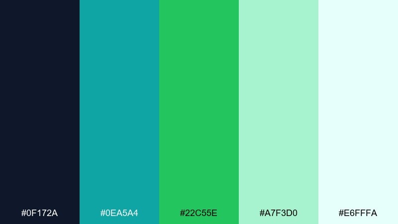 alpine lagoon color palette with hex codes