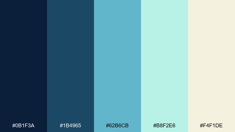 alpine lakehouse blue mint green color palette with hex codes