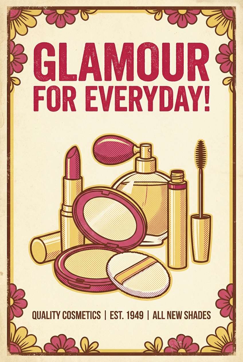 retro cosmetics poster
