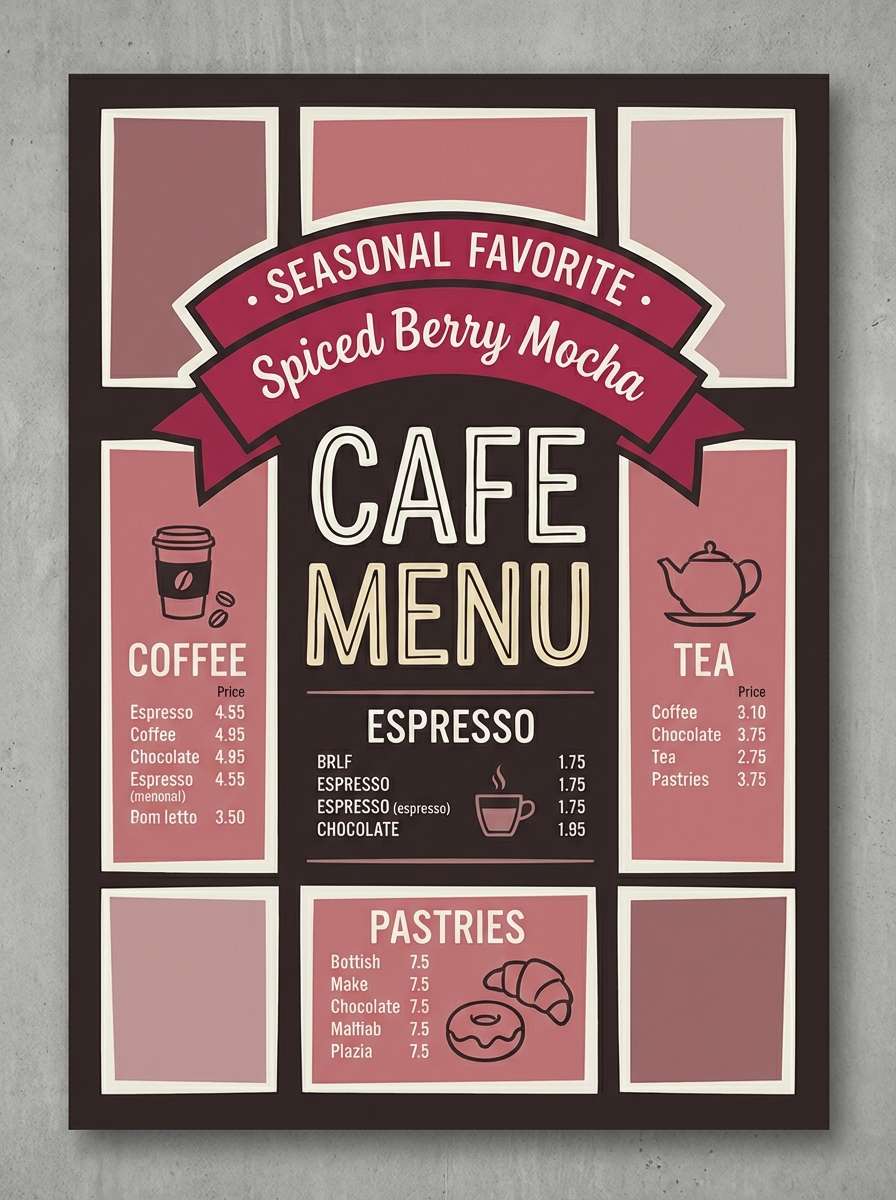 cafe menu board