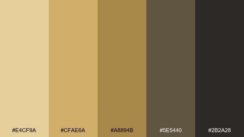 amber and ash straw color palette with hex codes
