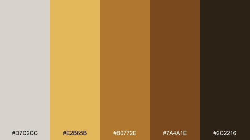 amber clay timberwolf color palette with hex codes