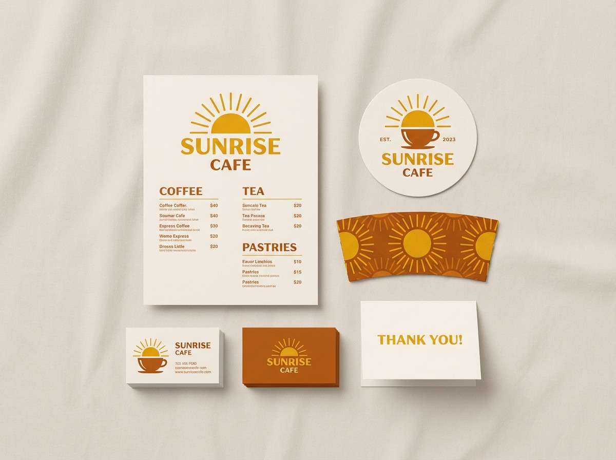 cafe menu branding set