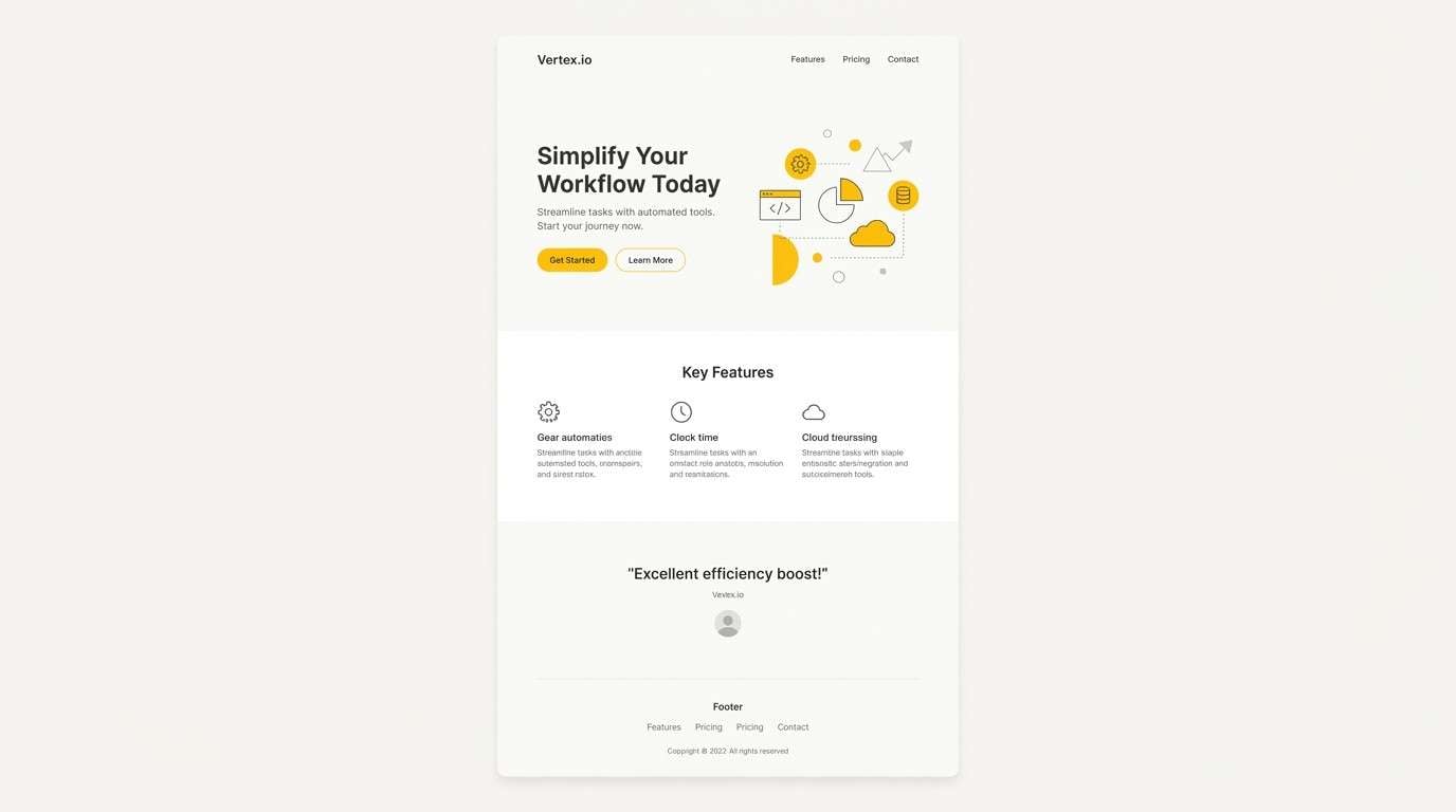 saas landing page ui