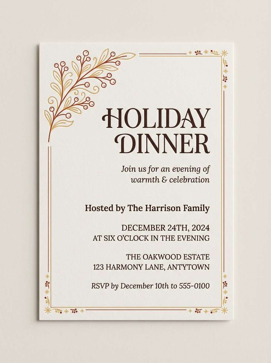 holiday invitation card