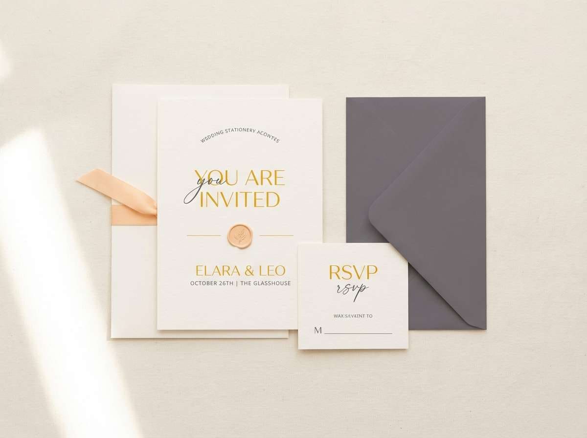 spring wedding stationery