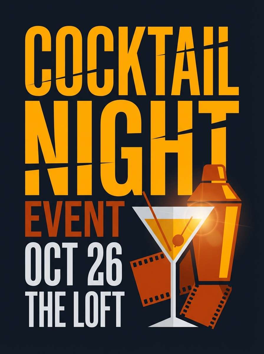 cocktail night poster