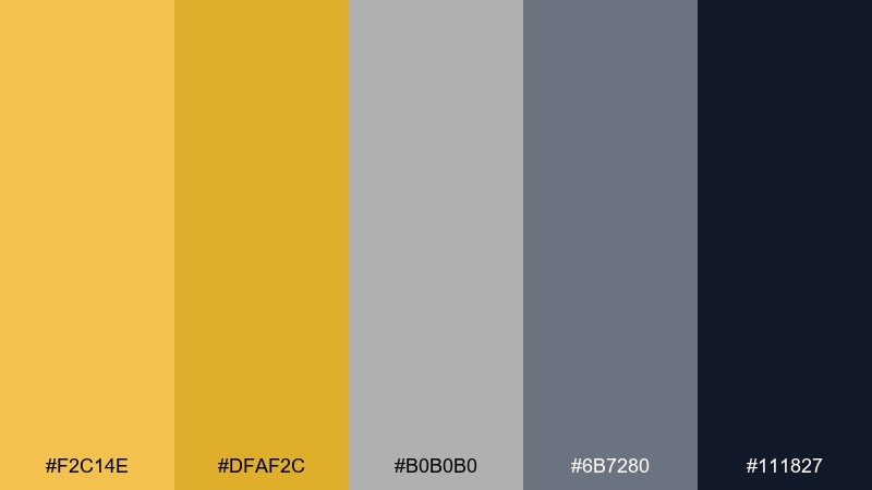amber concrete gold yellow color palette with hex codes