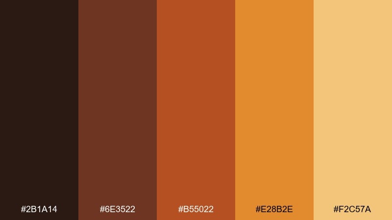 amber dusk color palette with hex codes