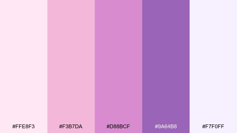 amethyst blush color palette with hex codes