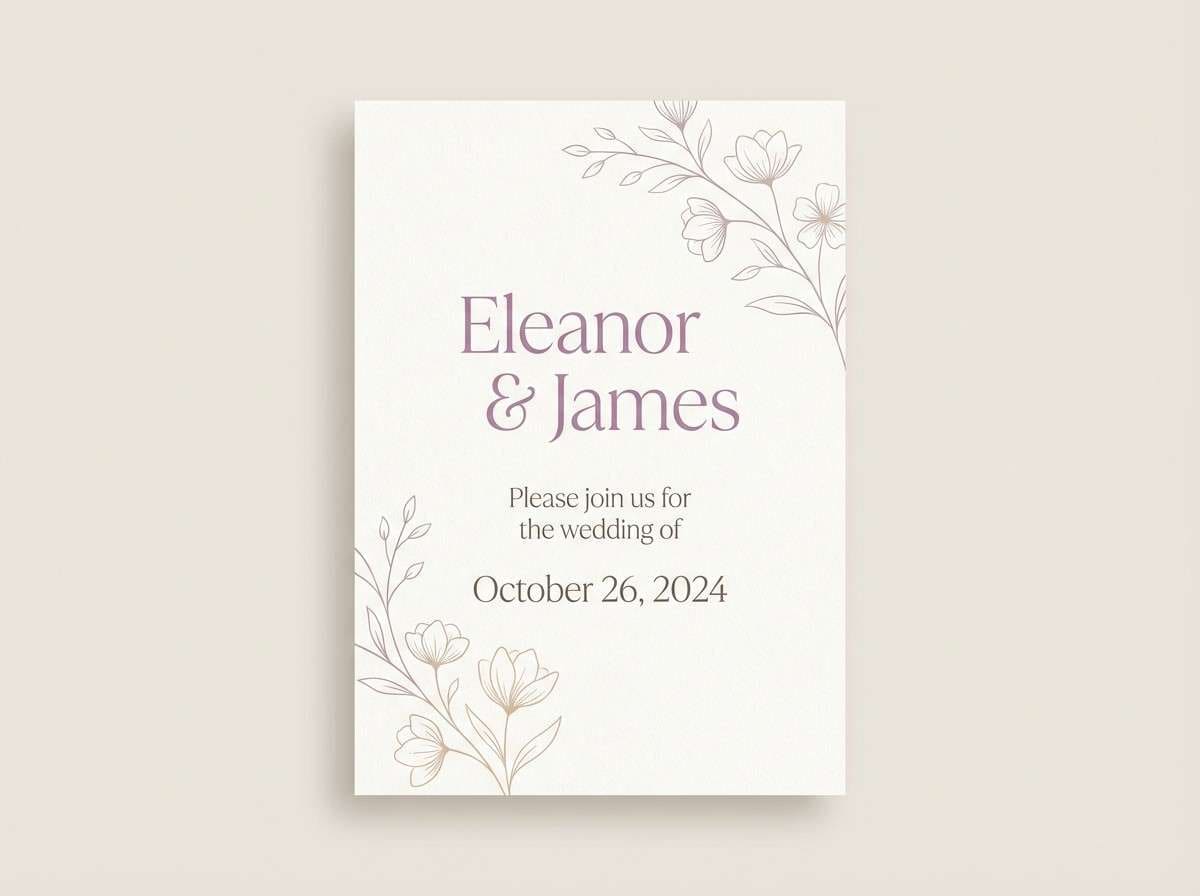 orchid wedding invitation